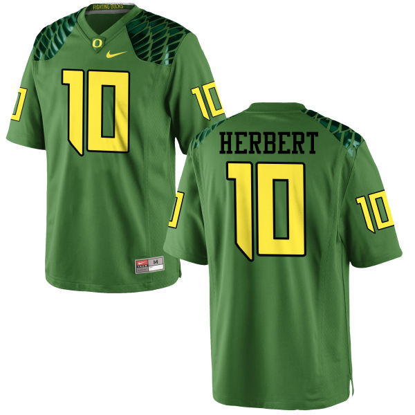 Men #10 Justin Herbert Oregon Ducks College Football Jerseys-Apple Green
